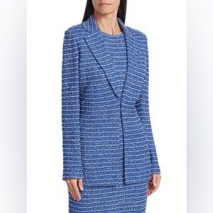 ST.JOHN tweed jacket in blue size 10
